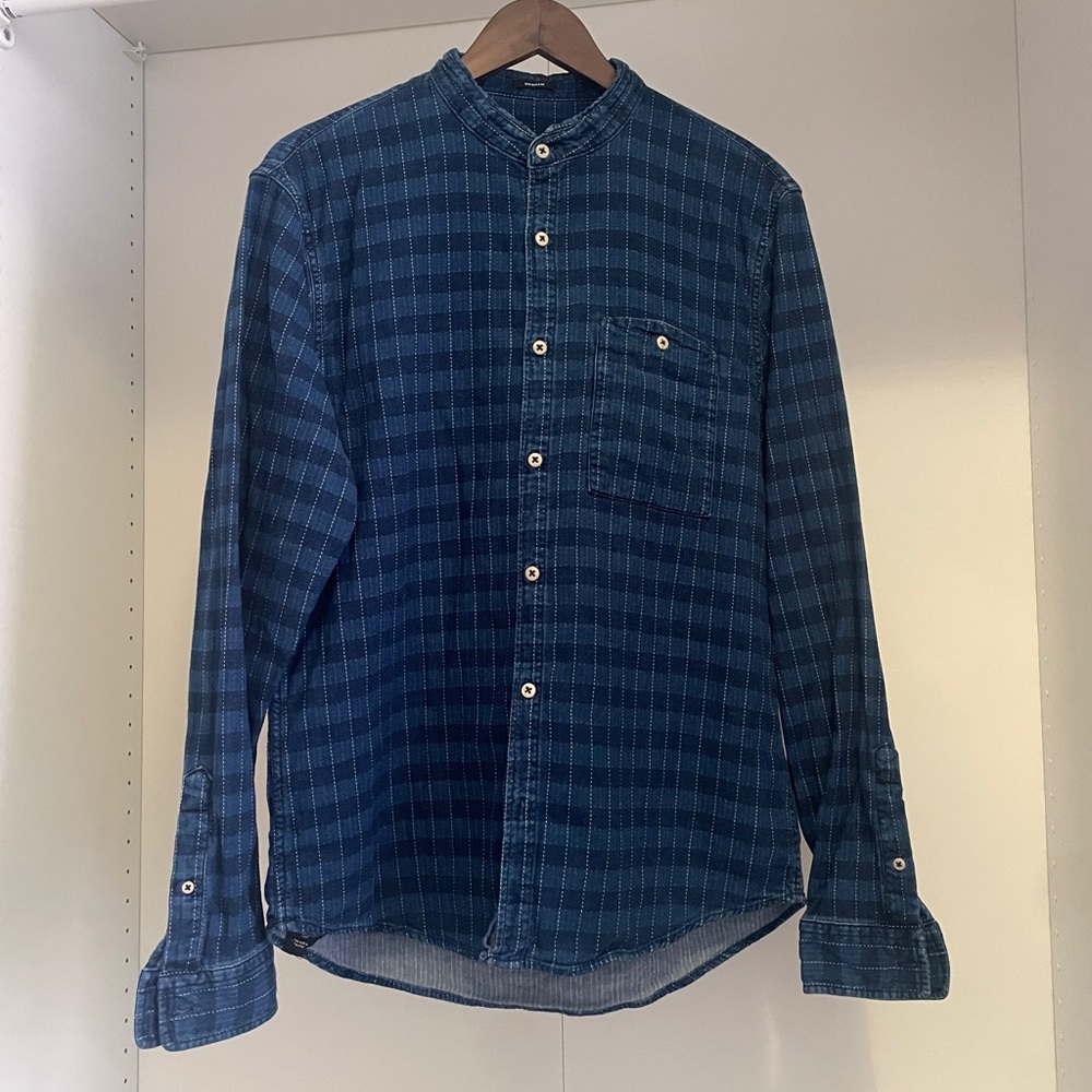 Denham denim plaid shirt